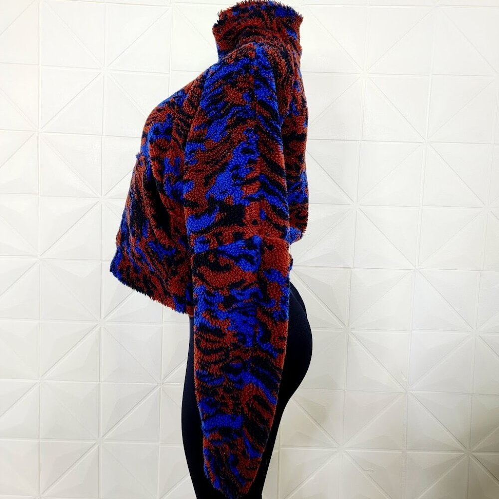 Lululemon Women Camo Jacquard Scuba Oversized Fleece Funnel Neck Pullover M/L - Picture 4 of 9